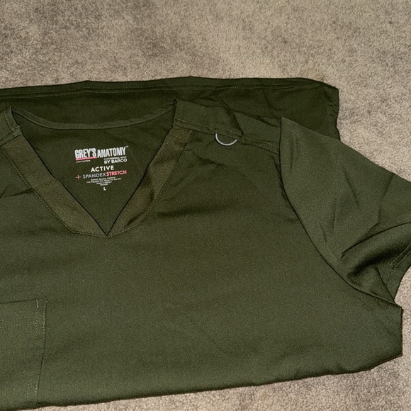 Grey's Anatomy Active Stretch Dark Green Scrub set - Picture 2 of 7